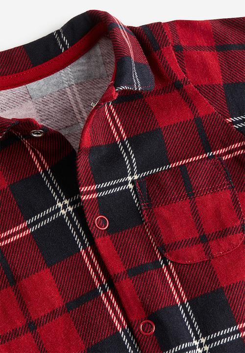H&M - Collared sleepsuit - red & checked
