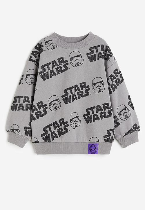 H&M - Motif-detail sweatshirt - grey & star wars