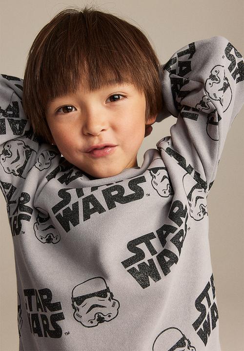 H&M - Motif-detail sweatshirt - grey & star wars