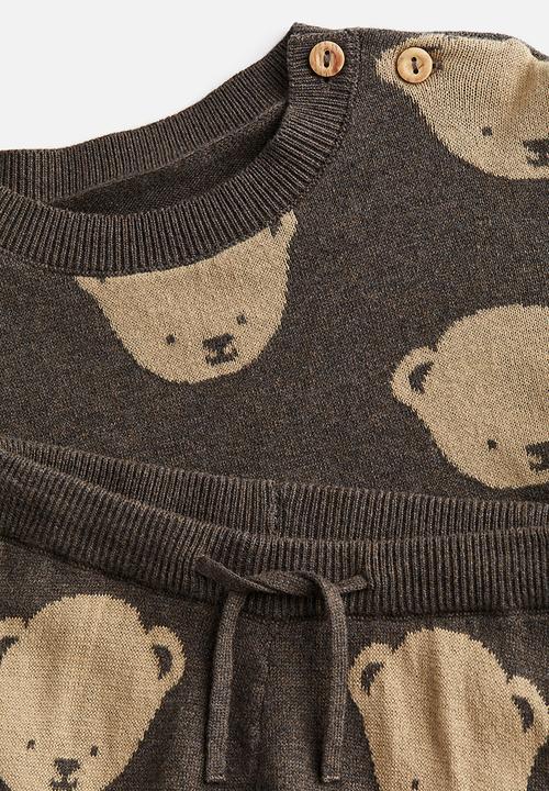 H&M - 2 piece jacquard-knit cotton set - brown bears