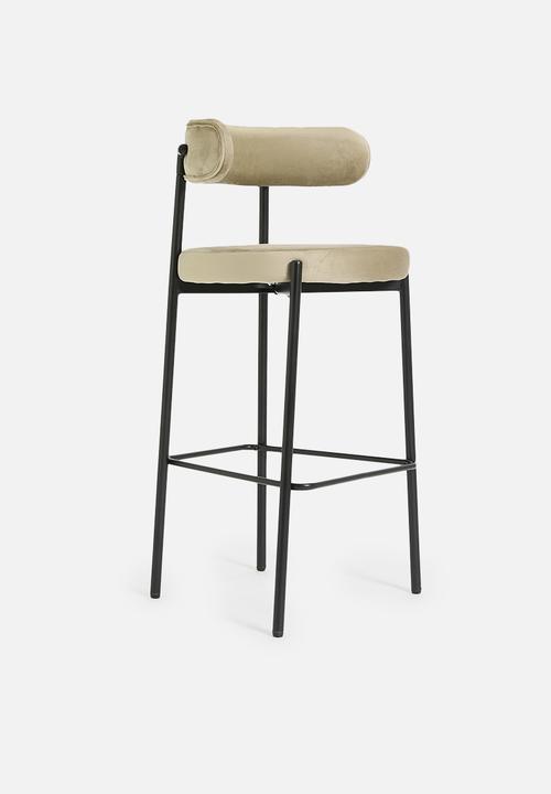 Sixth Floor - Ana velvet bar stool - Mocha velvet