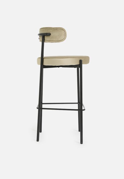 Sixth Floor - Ana velvet bar stool - Mocha velvet