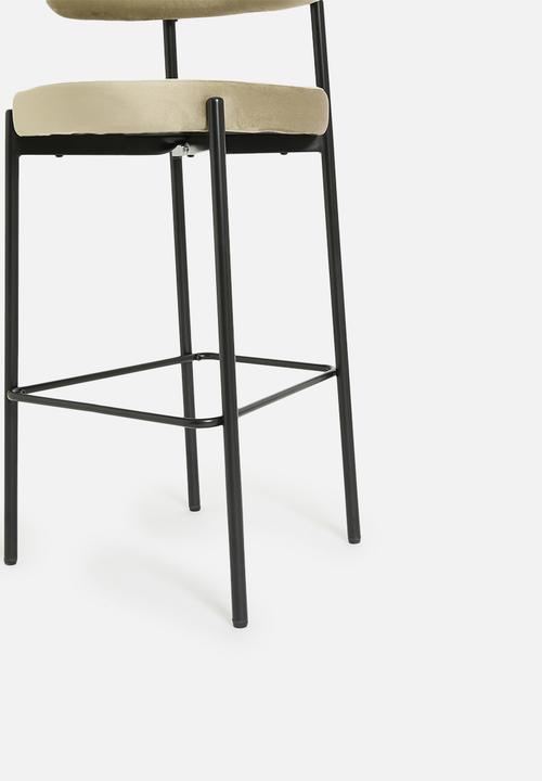 Sixth Floor - Ana velvet bar stool - Mocha velvet