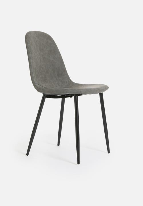 Sixth Floor - Bella PU dining chair - vintage grey