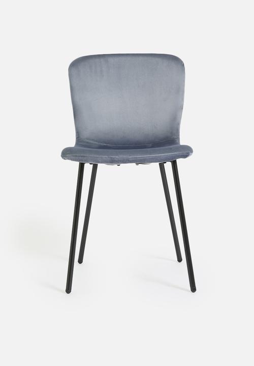 Sixth Floor - Velvet dining chair set of 2 - Deep Ocean