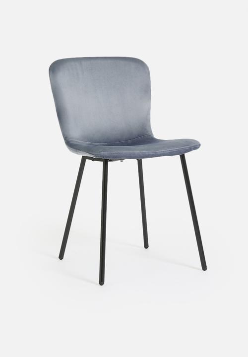 Sixth Floor - Velvet dining chair set of 2 - Deep Ocean