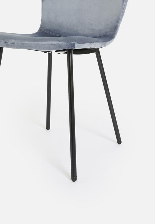 Sixth Floor - Velvet dining chair set of 2 - Deep Ocean