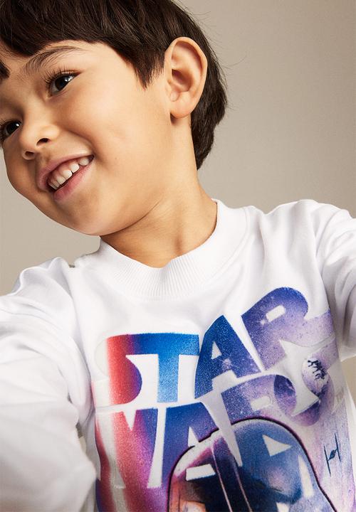 H&M - Printed long-sleeved t-shirt - white/star wars