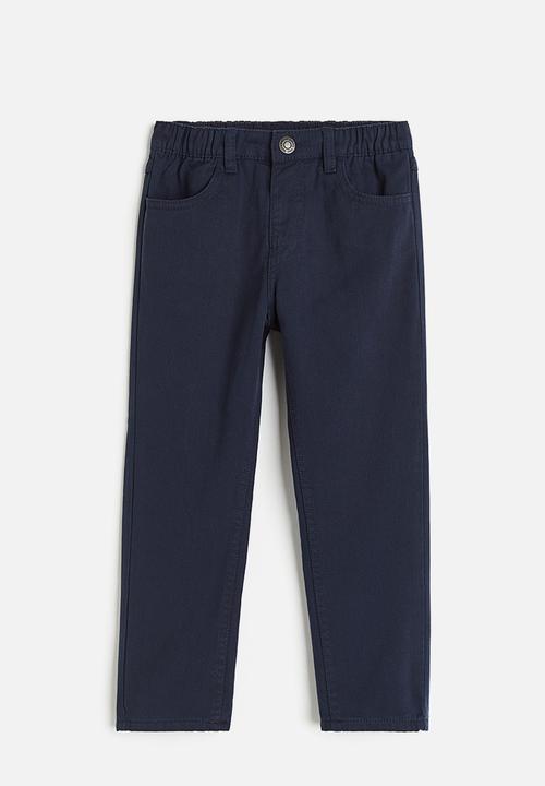 H&M - Lined twill trousers - navy blue 