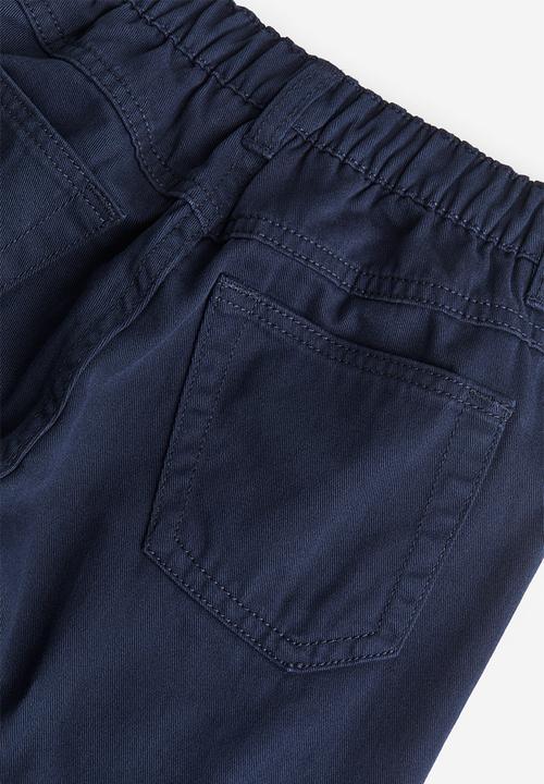 H&M - Lined twill trousers - navy blue 