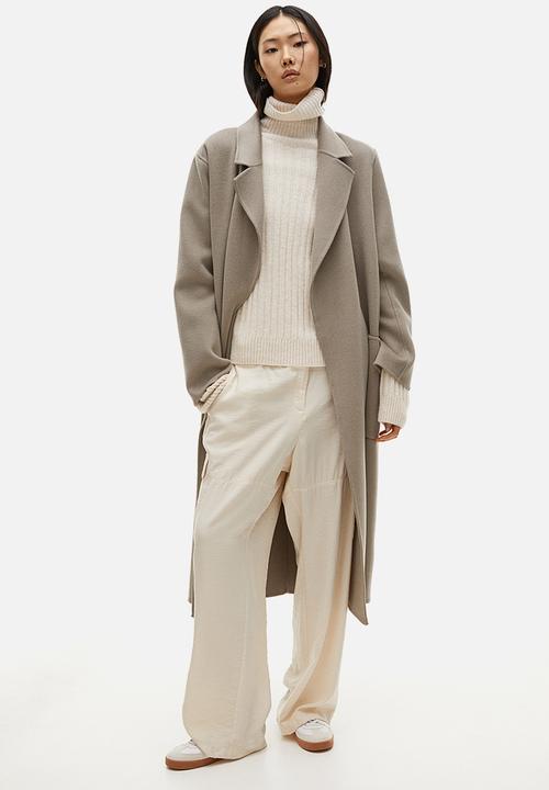 H&M - Rib-knit polo-neck jumper - light beige
