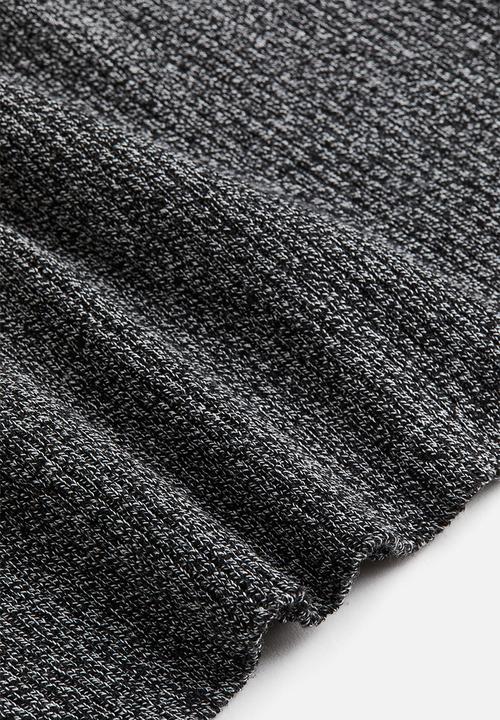 H&M - Rib-knit bodycon dress - black marl