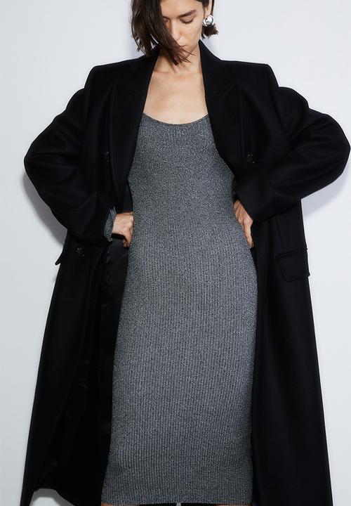 H&M - Rib-knit bodycon dress - black marl