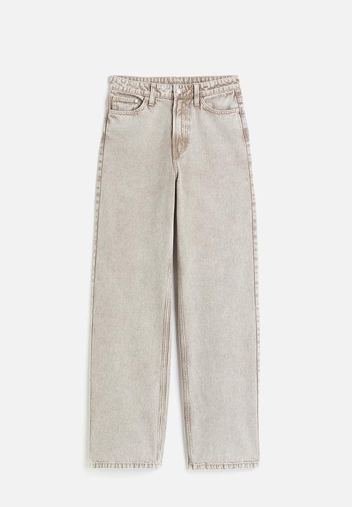 H&M - Wide ultra high jeans - light greige