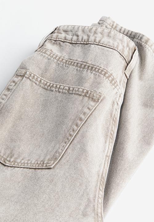 H&M - Wide ultra high jeans - light greige
