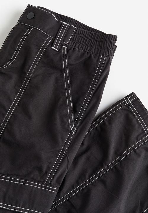 H&M - Canvas cargo trousers - black