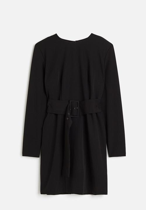 H&M - Shoulder-pad dress - black & twill 