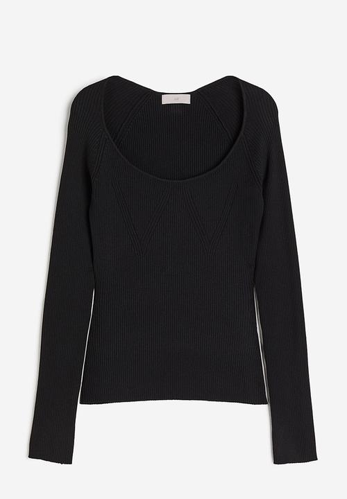 H&M - Rib-knit top - black
