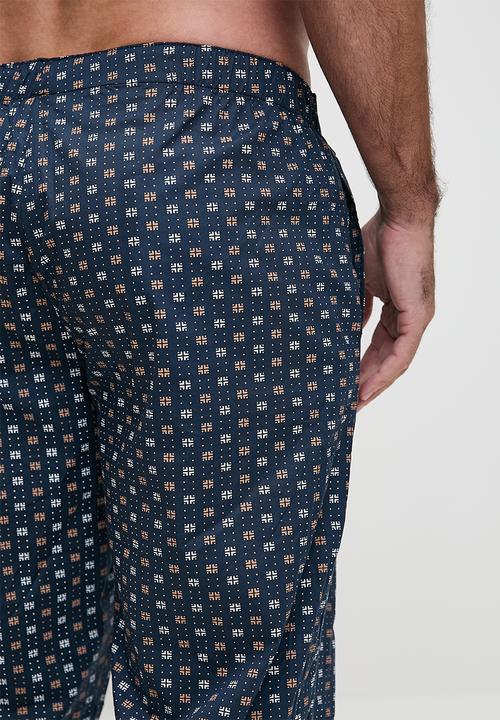 POLO - Pattern woven pyjama pants - navy
