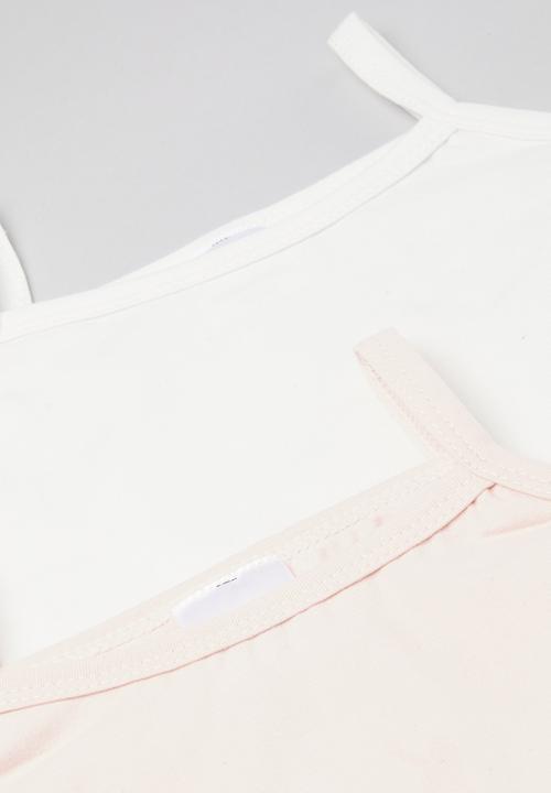 Pop Candy - 2 pack cami vest-pink & white