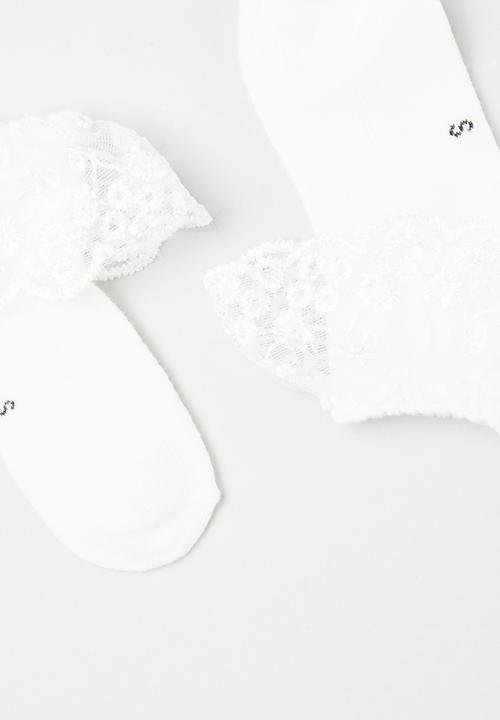 Pop Candy - Frilled socks - white