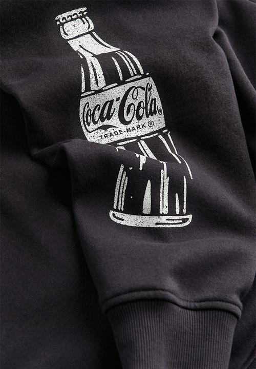 H&M - Oversized printed sweatshirt - black & coca-cola