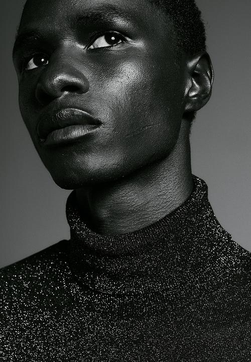 H&M - Slim fit glittery polo-neck jumper - black