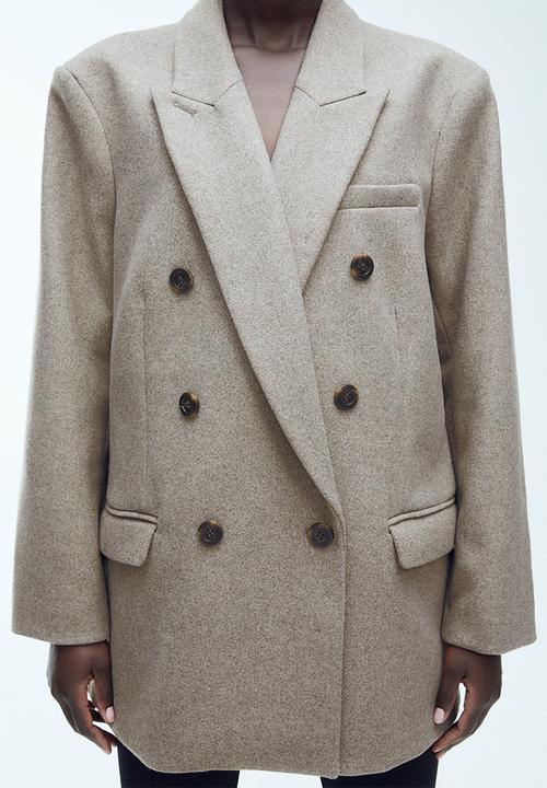 H&M - Double-breasted blazer - grey & brown