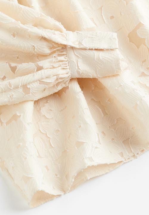 H&M - Textured-weave blouse - light beige
