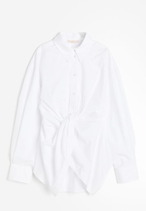 H&M - Knot-detail shirt - white