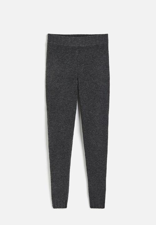 H&M - Fine-knit leggings - dark grey marl