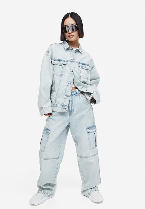 H&M - Oversized denim jacket - light denim blue 