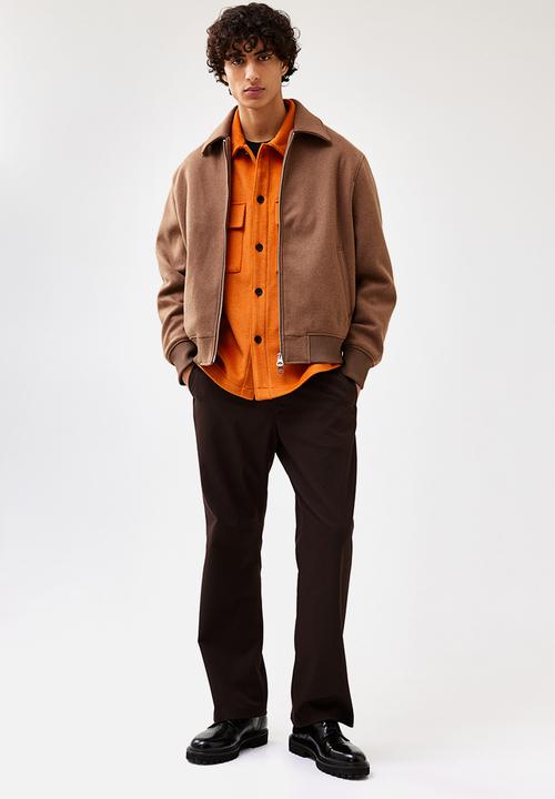 H&M - Regular fit wool-blend overshirt - bright orange