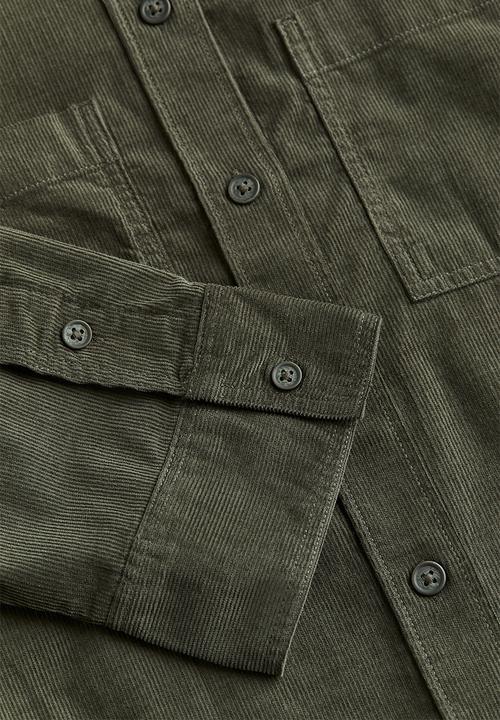 H&M - Corduroy shirt - dark khaki green