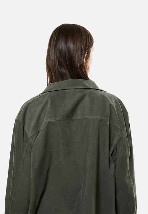 H&M - Corduroy shirt - dark khaki green