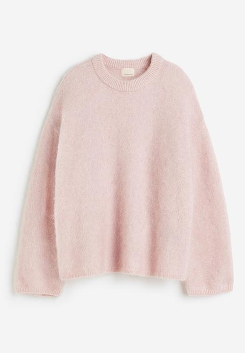 H&M - Oversized mohair-blend jumper - light pink
