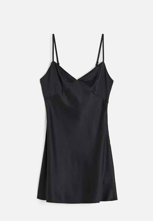 H&M - Satin slip dress - black