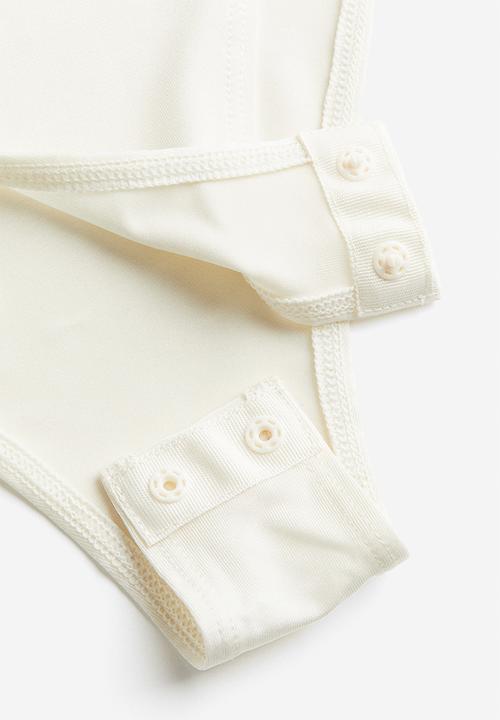 H&M - Cap-sleeved jersey body - cream