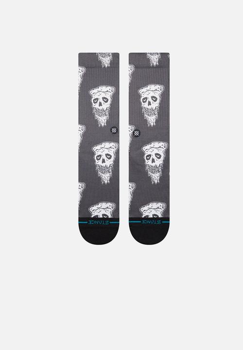 Stance Socks - Pizza face crew - white & black