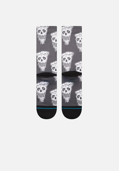 Stance Socks - Pizza face crew - white & black