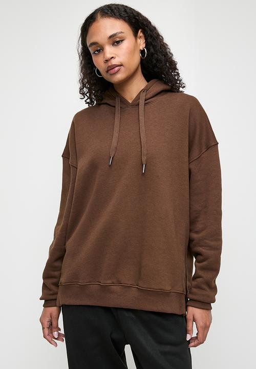 Superbalist - Side zip hoody - chocolate