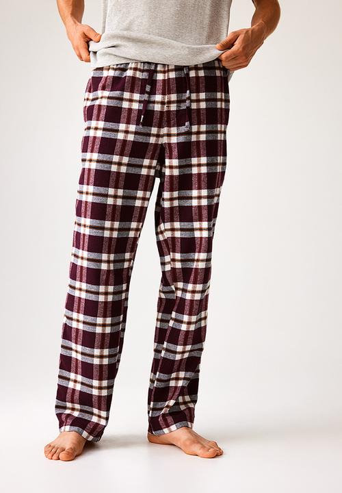 H&M - Relaxed fit pyjama bottoms - red/checked