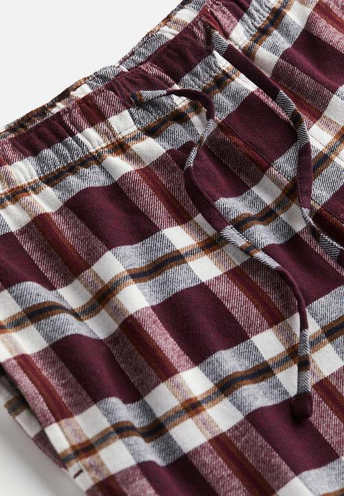 H&M - Relaxed fit pyjama bottoms - red/checked