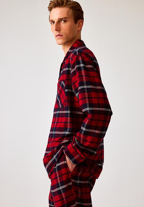 H&M - Regular fit flannel pyjamas - red/checked