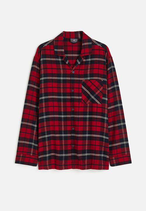 H&M - Regular fit flannel pyjamas - red/checked