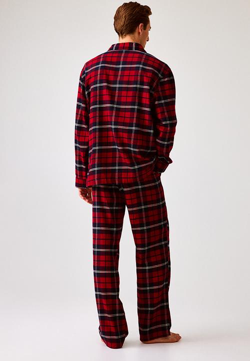 H&M - Regular fit flannel pyjamas - red/checked