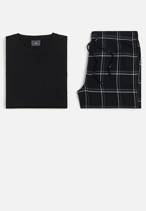 H&M - Regular fit pyjama - black/checked
