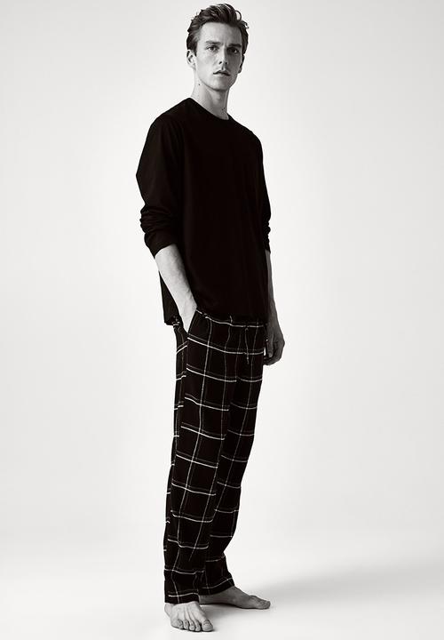 H&M - Regular fit pyjama - black/checked