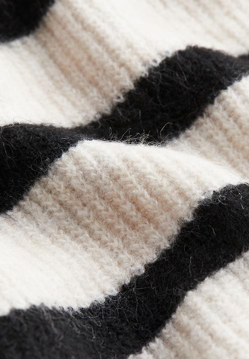 H&M - Knitted dress - cream/striped