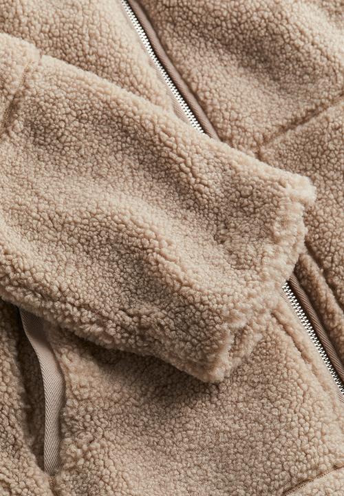 H&M - Zip-through teddy jacket - beige